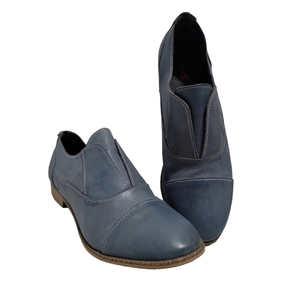Naughty Monkey Slip Knot Blue Slip-on Leather Oxford Loafers 9.5 - Picture 1 of 9